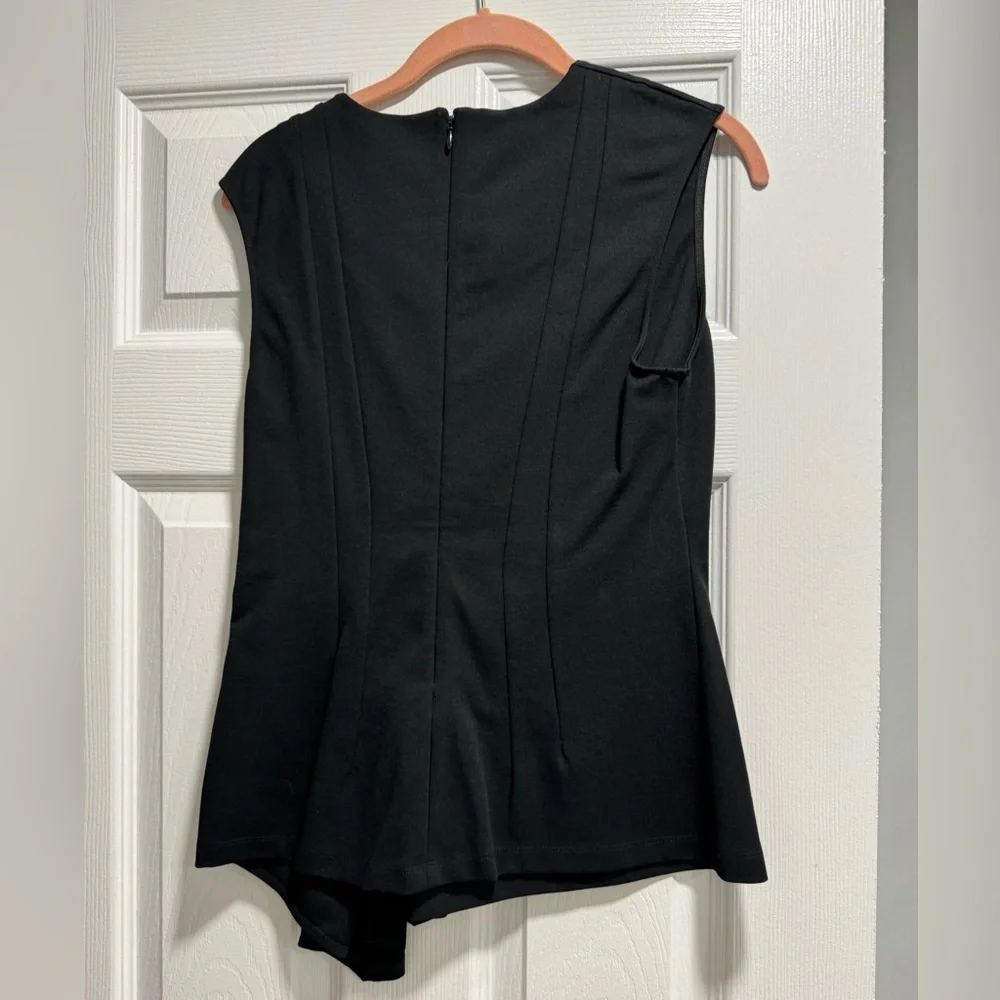 Banana Republic Black Asymmetrical Sleeveless Blouse - Picture 3 of 3